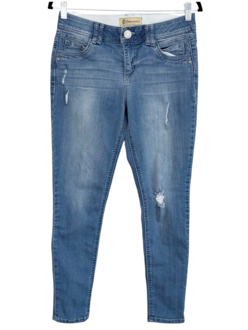 DEMOCRACY Ab Solution Skinny Jeans Size 6 Mid Rise Distressed Stretch Denim